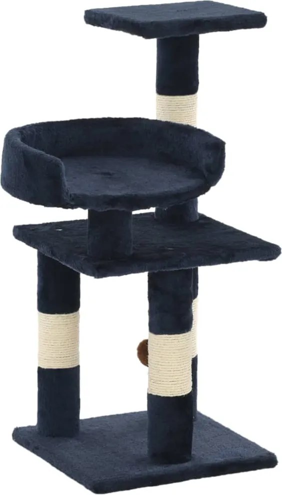vidaXL kék macskabútor szizál kaparófákkal 65 cm