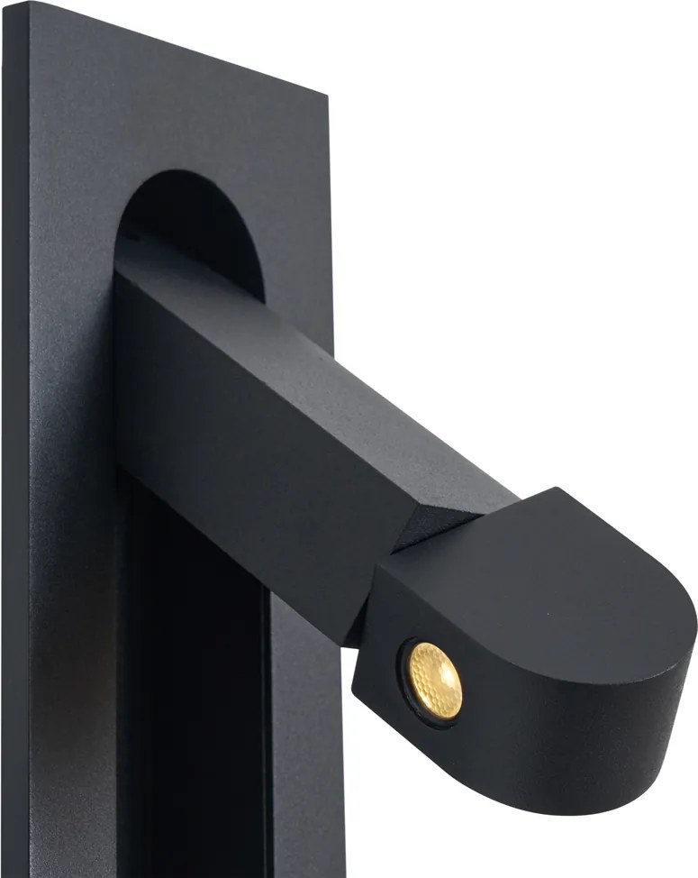 2 darabos modern fekete fali lámpa szett LED-del és USB-C porttal - Hilton