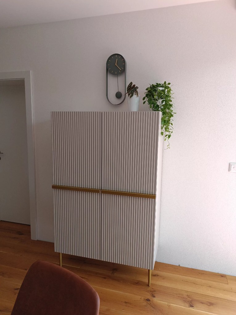 Nicole magas komód 100 cm – kasmír / arany lábak