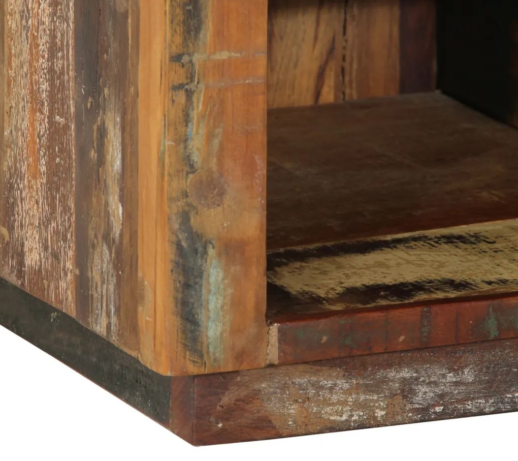 Cipőtároló 110x35x40 cm Tömör fa újrahasznosított