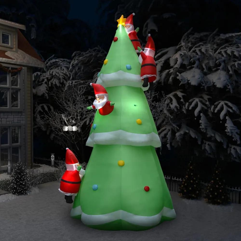 Felfújható szövet karácsonyfa mikulással és led-del ip44 500 cm