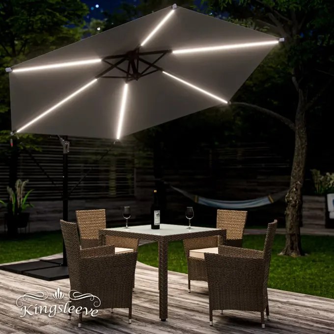 Deuba LED napernyő Mali Ø330 cm - antracit