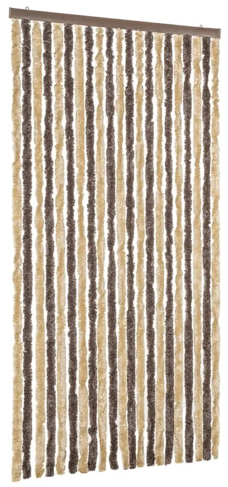 sötétbarna és bézs zsenília rovarfüggöny 90x200 cm