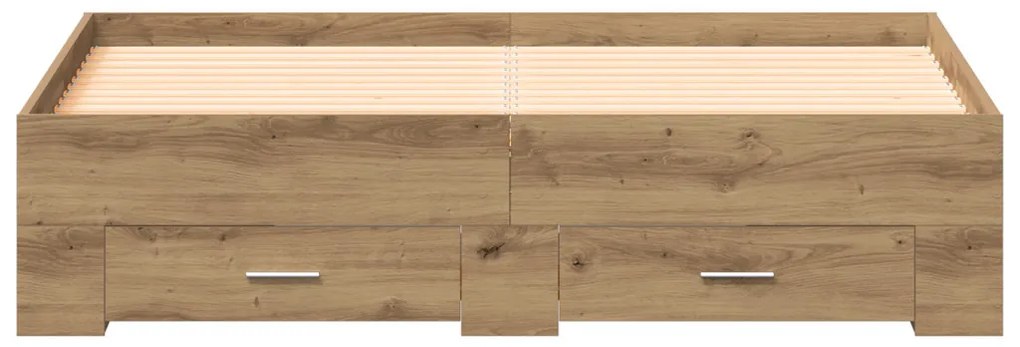 Fiókos Ágykeret Kézműves tölgy Műanyag fa 140 x 200 cm Tárolás