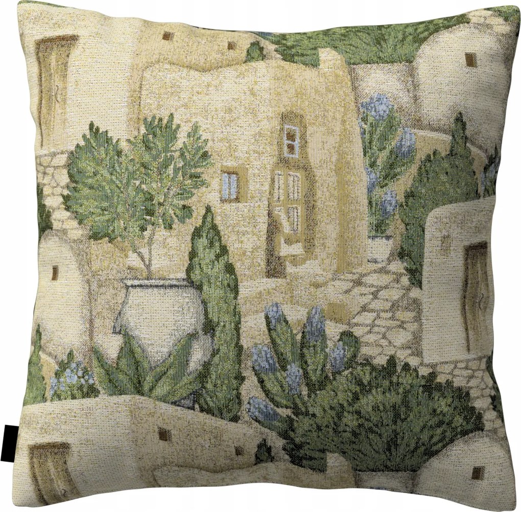 Párnahuzat 60x60 homokzöld mediterrán motívum