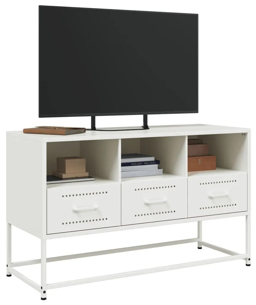 fehér acél TV-szekrény 100,5x39x60,5 cm