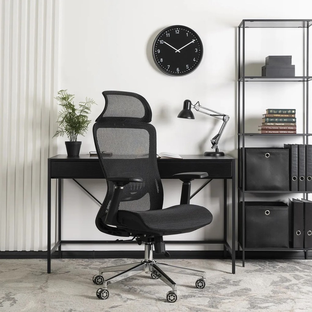 Forgószék ergonomikus kialakítással, fekete színben. LITOS