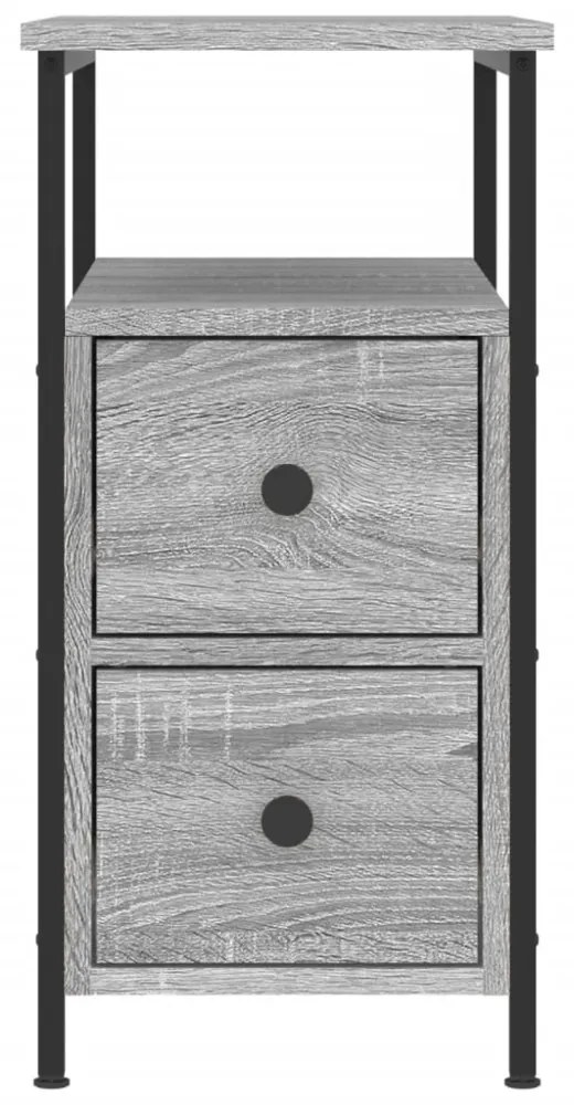 vidaXL szürke sonoma színű szerelt fa éjjeliszekrény 30x60x60 cm