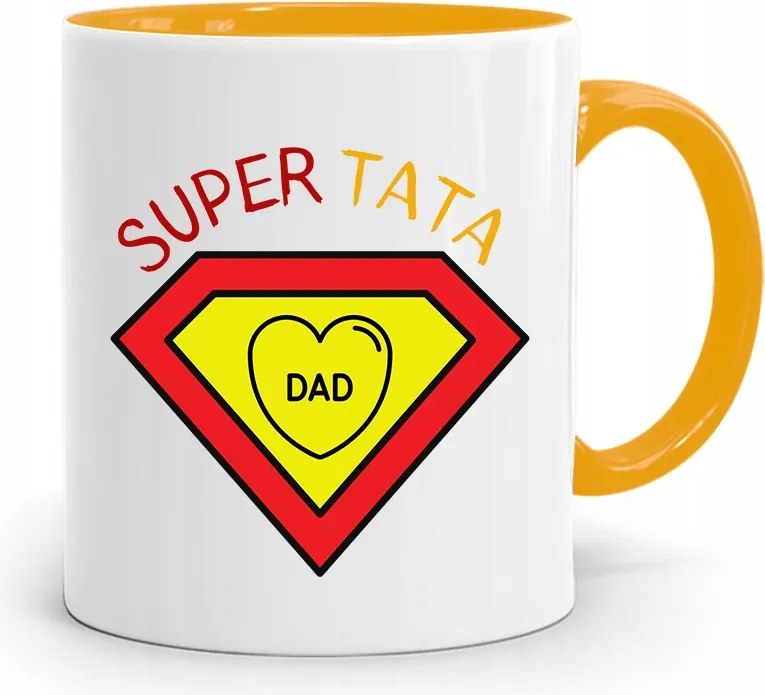 Sárga Bögre Apák Napi Ajándék Szuper Apa nyomott mintával