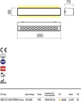 REDO 90259 RADEON Modern Kültéri Fali Lámpa LED IP65