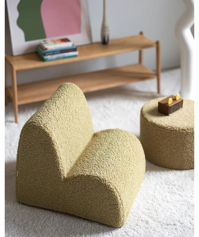 Zöld buklé gyerek fotel Cloud – Wigiwama