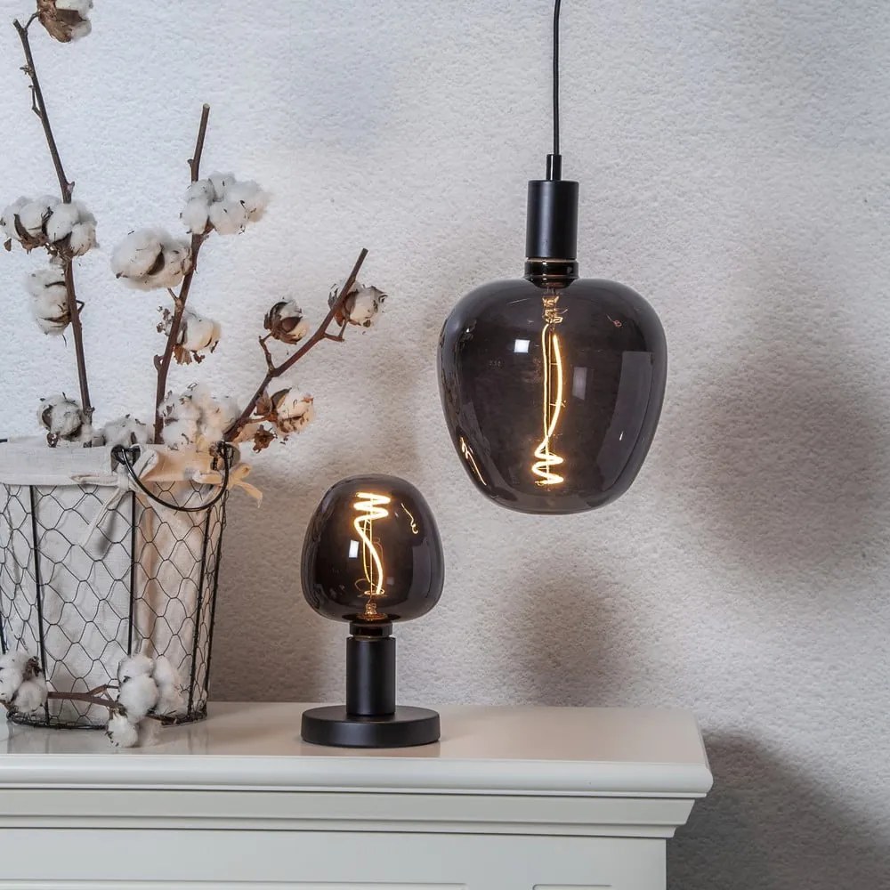 Meleg színű LED dekoratív izzó E27, 2 W Black Apple – Star Trading