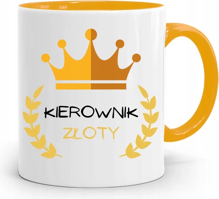 Sárga Bögre Vezetőnek Arany Ajándék fényképes nyomtatással