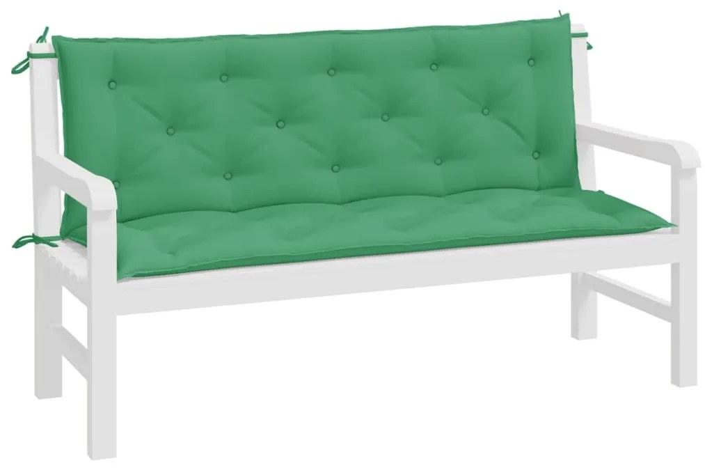 2 db zöld oxford szövet kerti padpárna 150 x 50 x 7 cm
