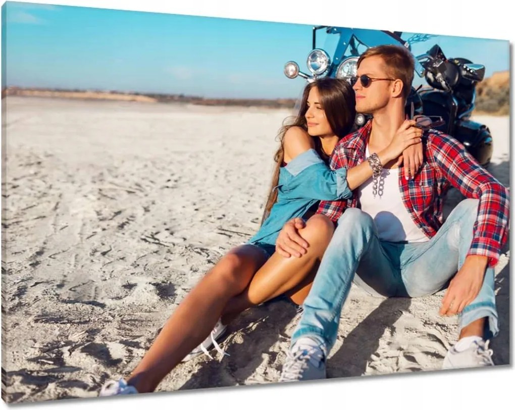 Vászonkép 100x70 Romantikus motoros kirándulás