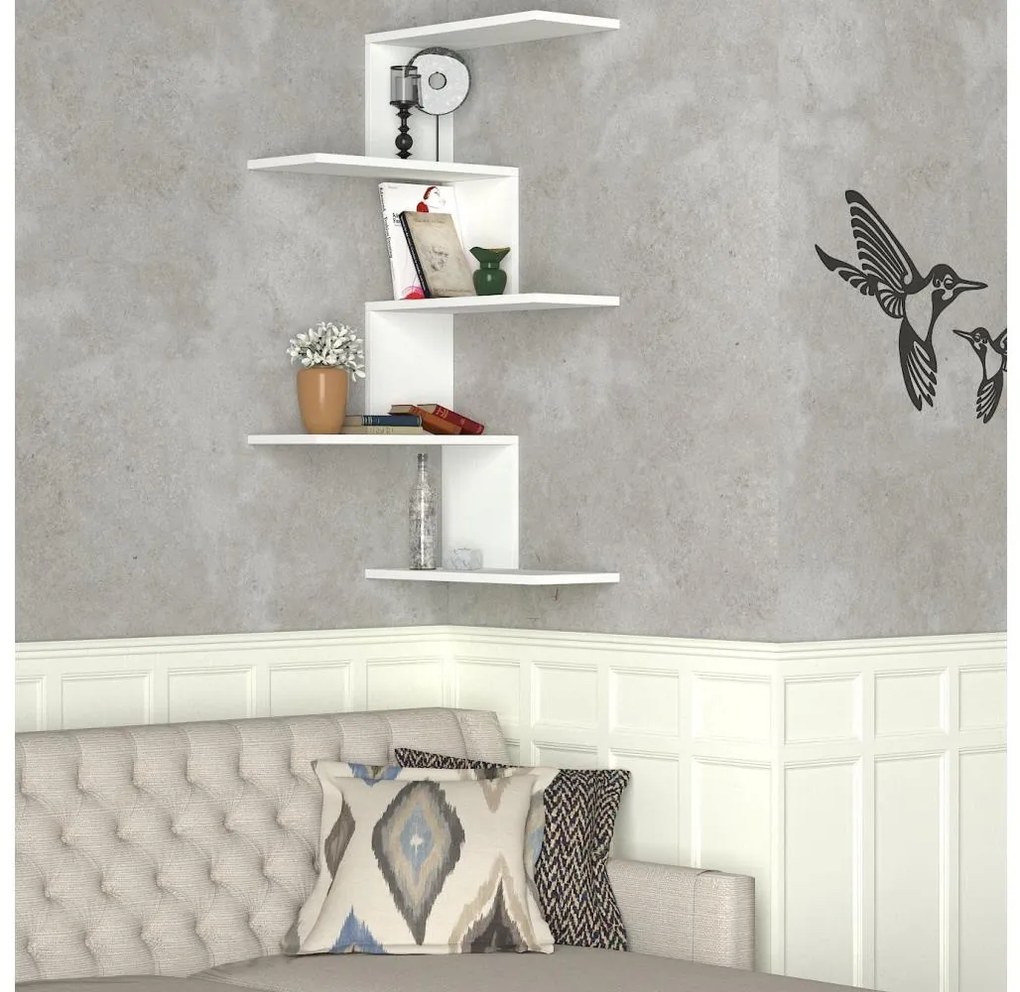 Sarki fali polc CANIKO 109x51,5 cm fehér