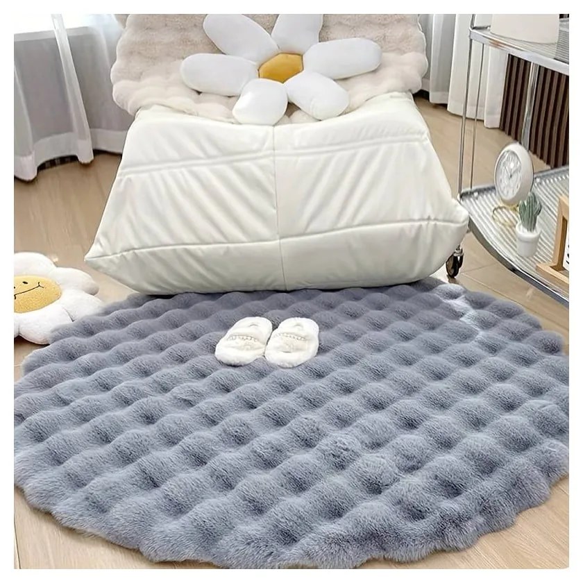 Világosszürke mosható kerek szőnyeg ø 100 cm Bubble Grey – Mila Home