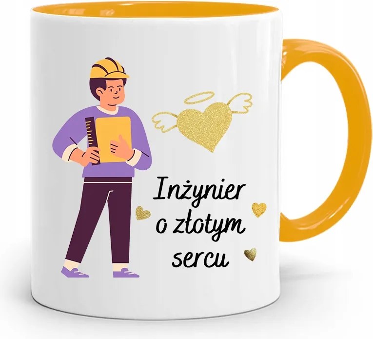 Mérnöknek Sárga Ajándék Bögre fényképes nyomtatással