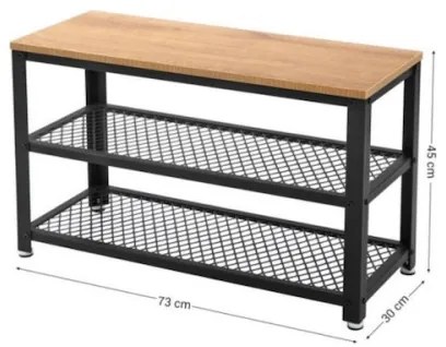 DAVOR cipős szekrény barna/fekete