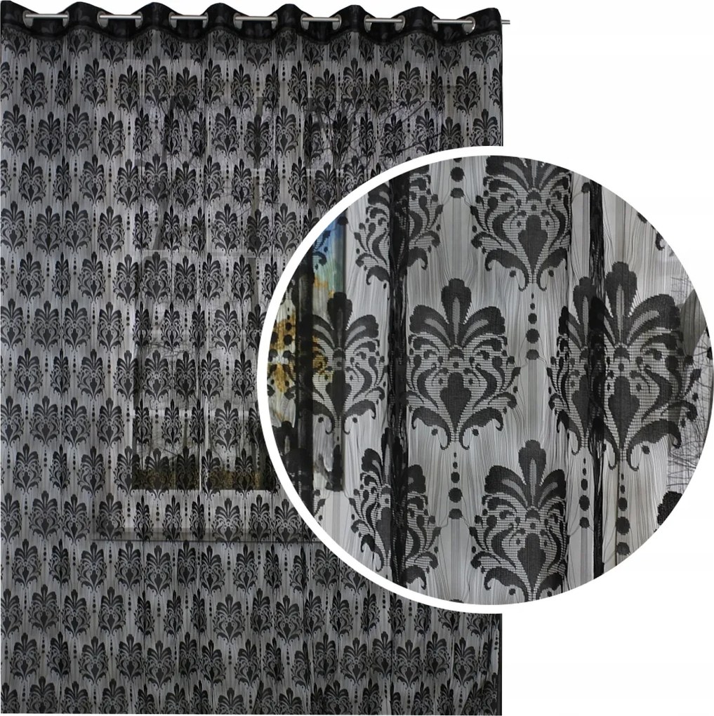 Függöny Spagetti Átvezető Díszek Fekete Glamour Függöny 280x290 cm