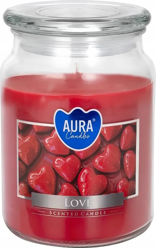 Nagy Illatgyertya Üvegben, Fedéllel |~100h|Love