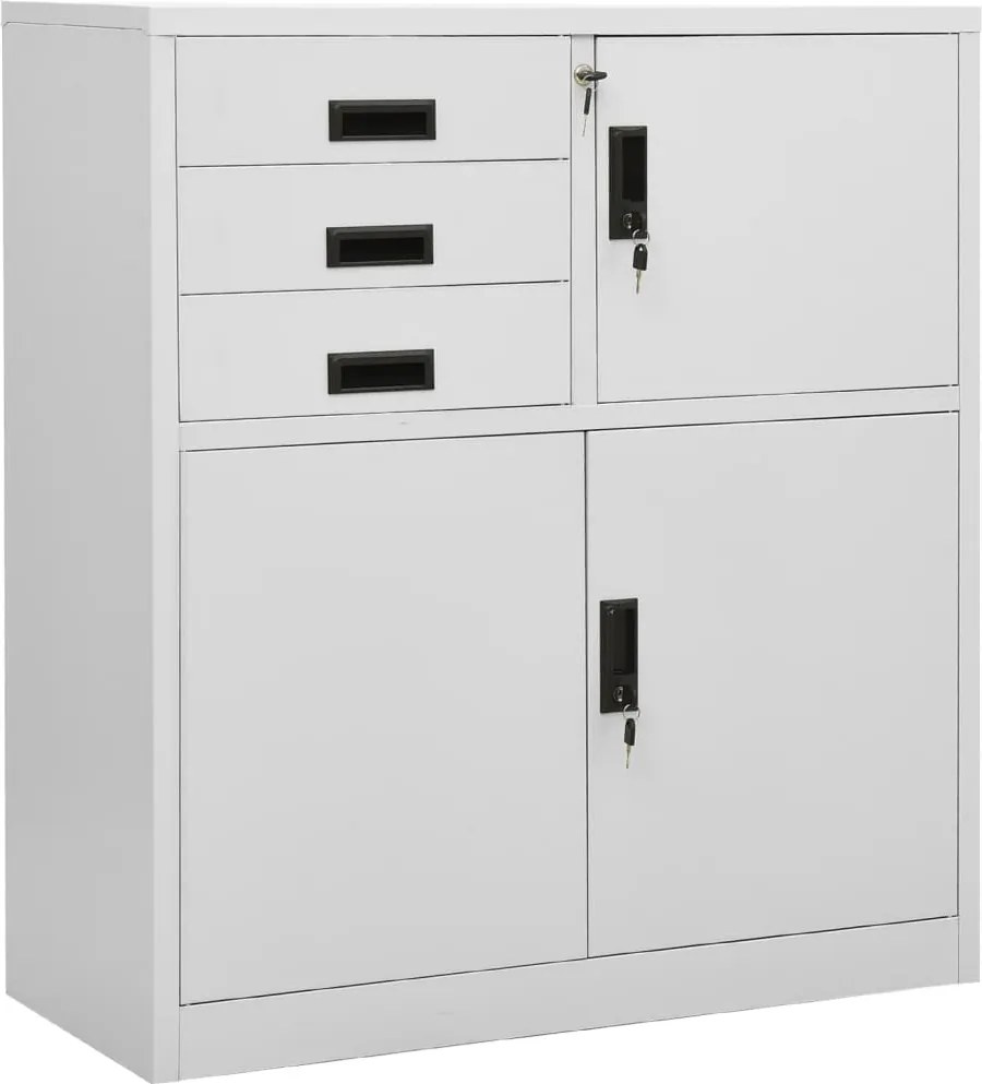vidaXL világosszürke acél irodai szekrény 90 x 40 x 102 cm