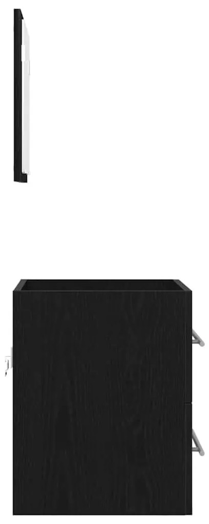 vidaXL Fürdőszoba bútor szett fiókkal Fekete 41 x 38,5 x 48 cm