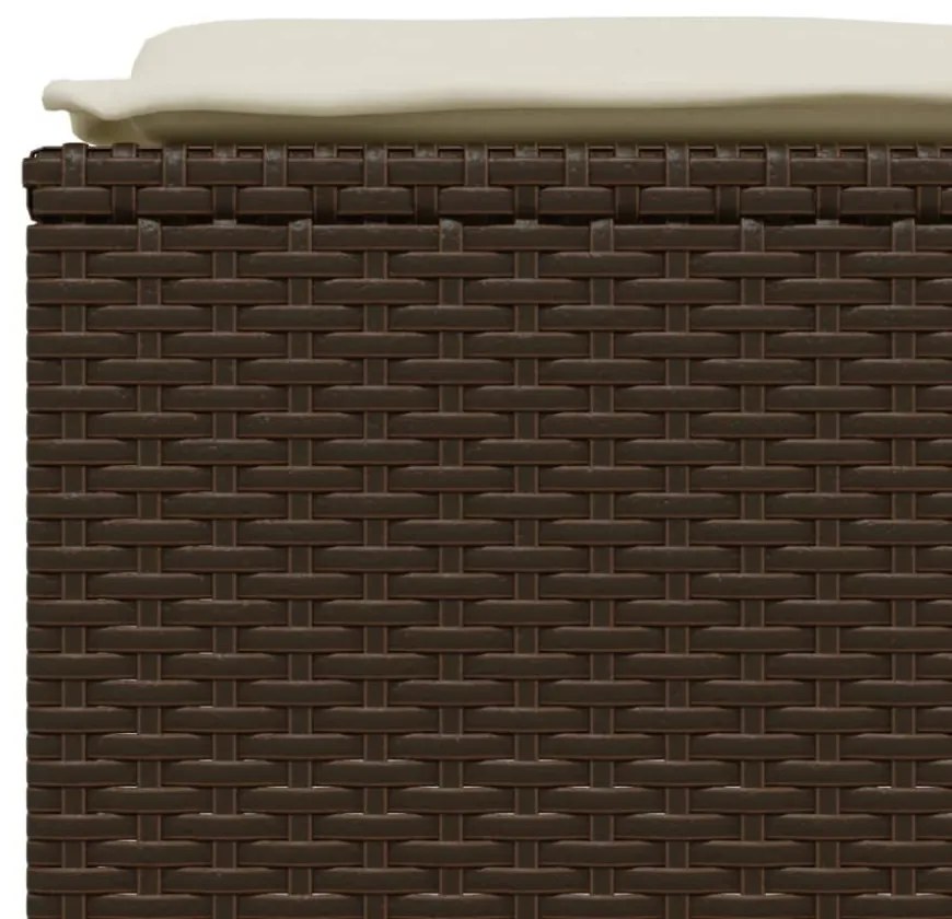 4 db barna polyrattan szék párnákkal