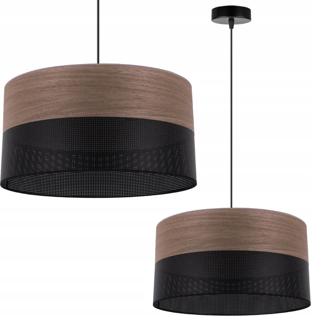 Mennyezeti Lámpa Lógó Csillár Elegáns Fekete Dió Furnér Lámpabúra