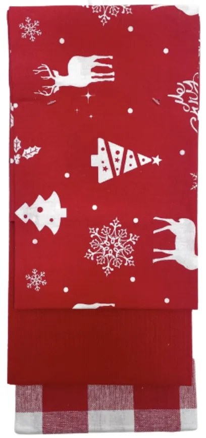 Konyharuhák karácsonyi Christmas piros 45x70cm 3db TiaHome