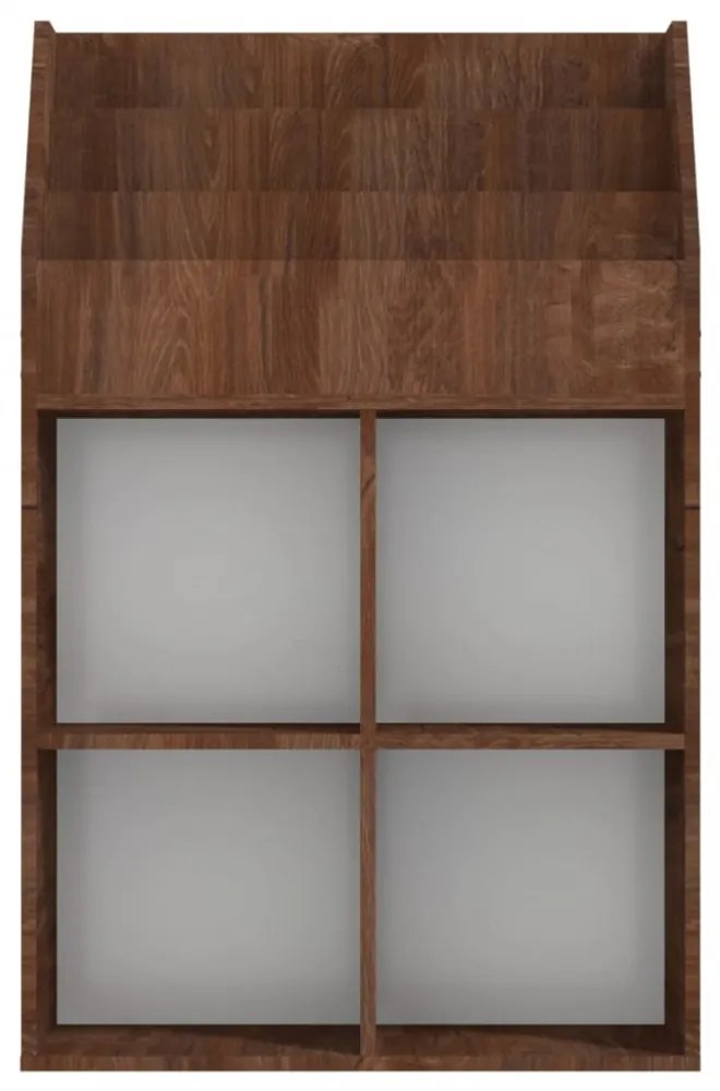barna tölgyszínű szerelt fa újságtartó gyerekeknek 71x30x114 cm