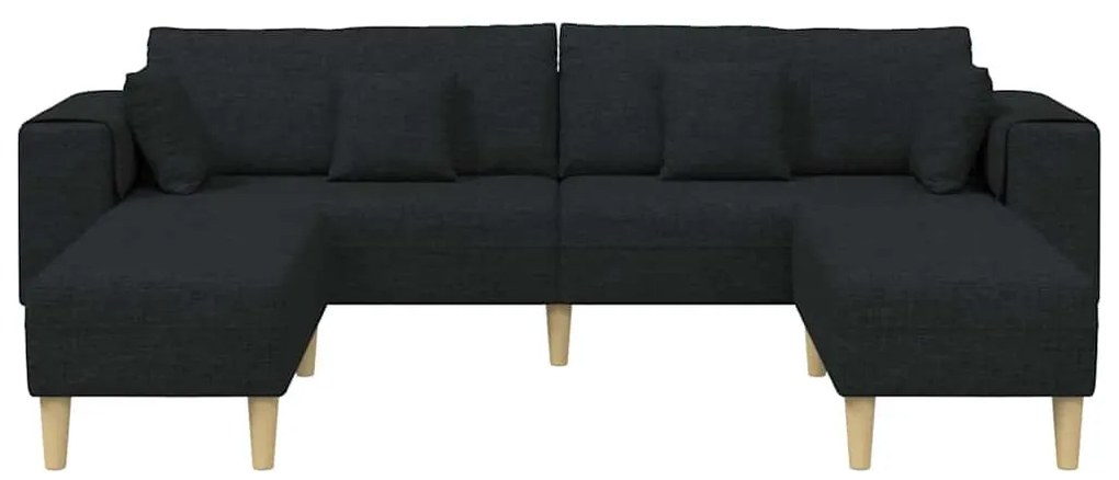 Szövet kanapé párnával 3 pcs Fekete 208 cm szövet