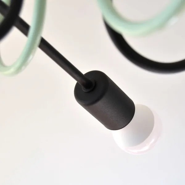 Felületre szerelhető csillár OXFORD 4xE27/15W/230V fekete/zöld