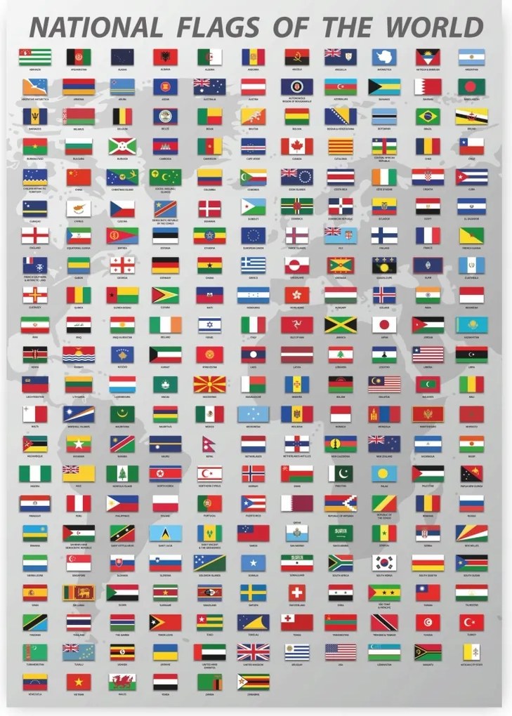 World Flags Angol Nyelvű Országok Zászlói poszter 84x120cm #336