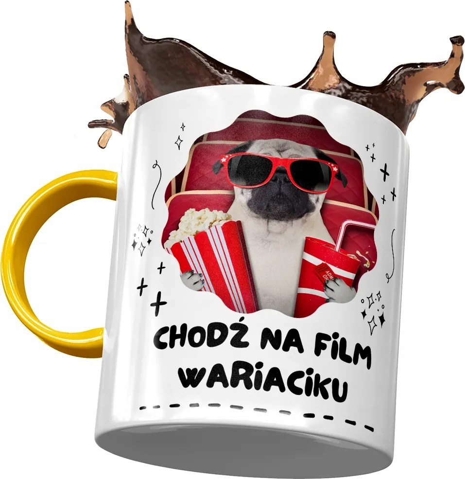 Sárga Vicces Bögre Gyere Film Bolond Nyomtatott Fotóval