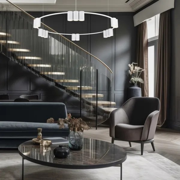 Csillár zsinóron GENESIS 15xGU10/8W/230V fehér