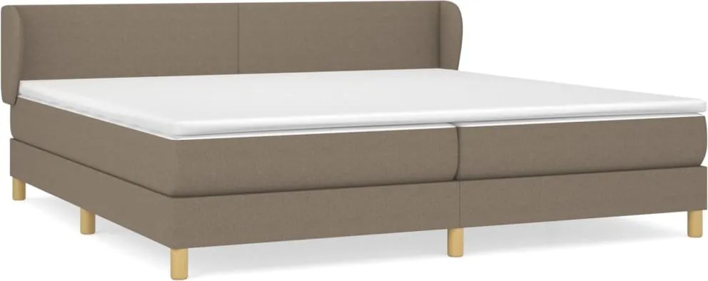 vidaXL tópszínű szövet rugós ágy matraccal 200 x 200 cm