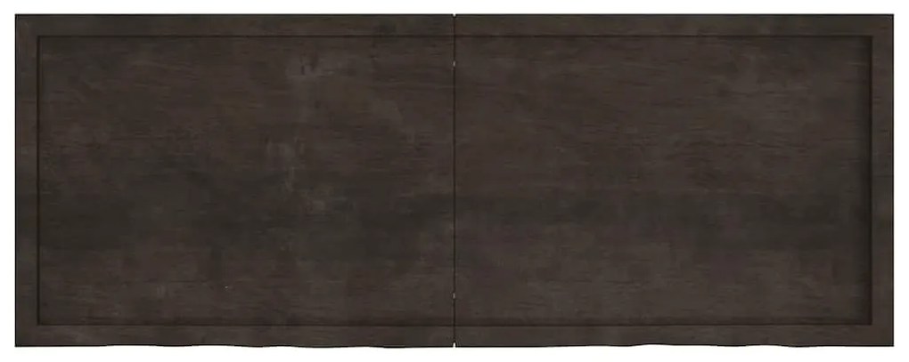 sötétbarna kezelt tömör fa fürdőszobai pult 160x60x(2-4) cm