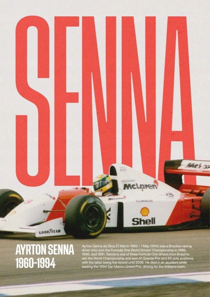 Poszter 21x30 cm A4 F1 Ayrton Senna autók