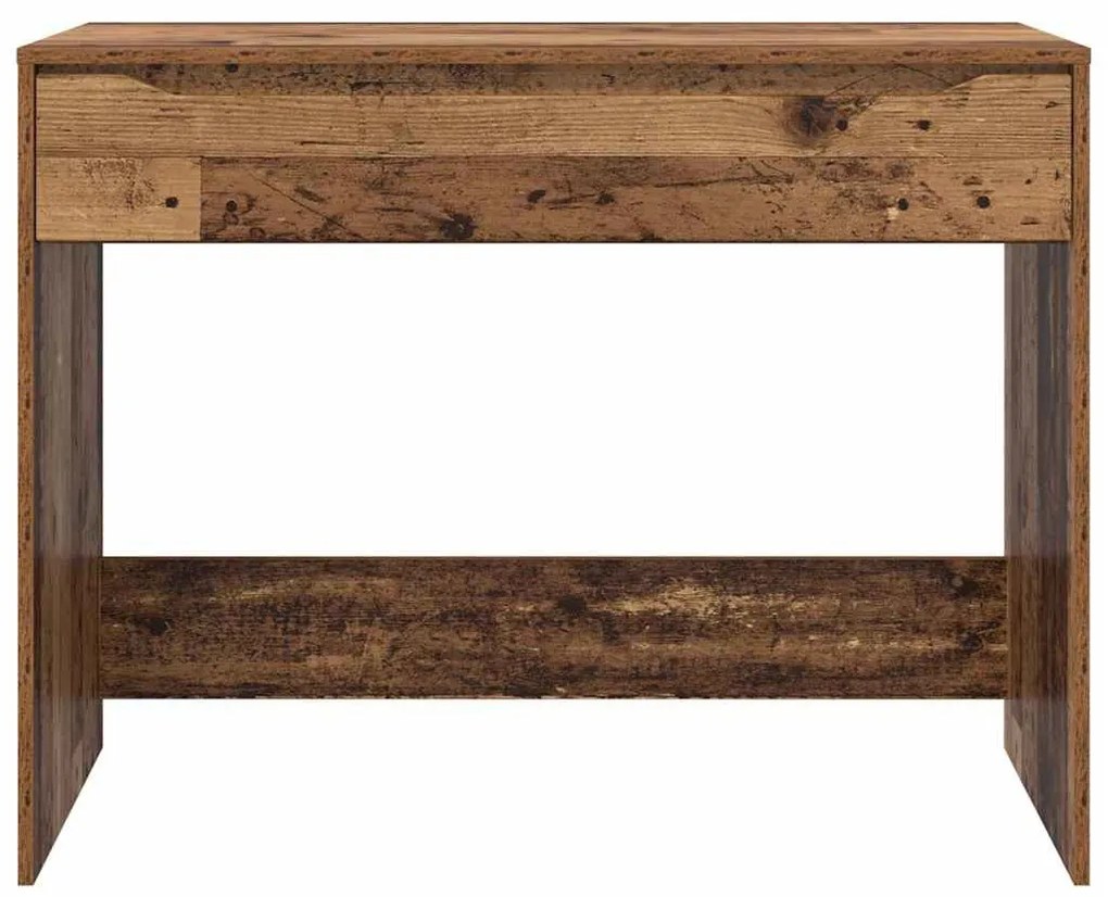 vidaXL Asztal fiókkal tárolóval Öreg fa 100 x 50 x 78 cm Faanyag