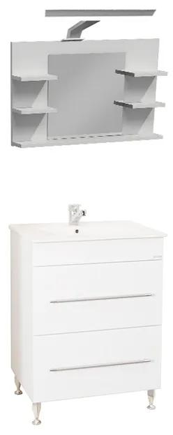 Bazena Premium60 fürdőszoba bútor szett mosdóval, Haro L5 tükrös polccal, LED világítással