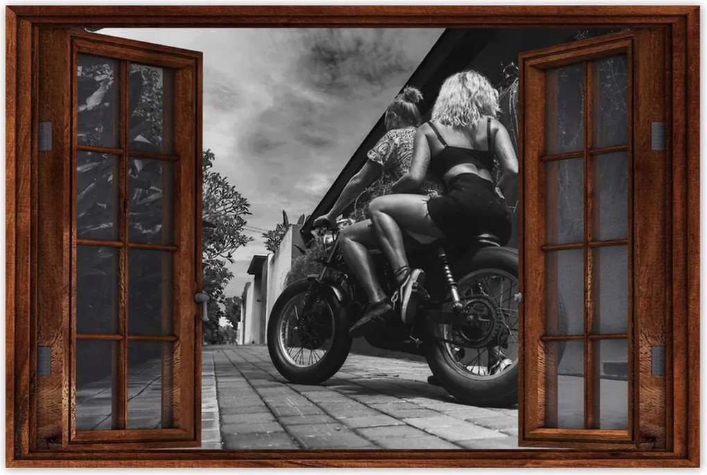 Poszterek 90x60 Szerelmes pár motoron