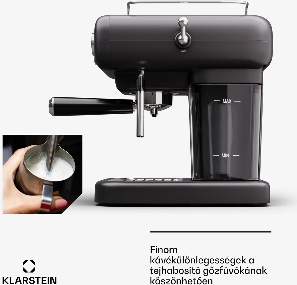 Klarstein Espressionata Evo eszpresszó gép 950W 19 Bar 1,2L 2 csésze
