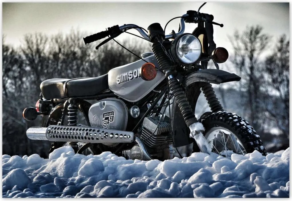 Fotótapéták 152x104 Simson S51 Enduro télen