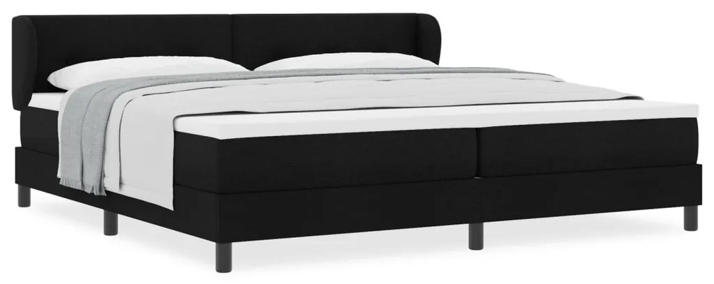 Boxspring Ágy Matrac 200x200 cm Fekete Szövet