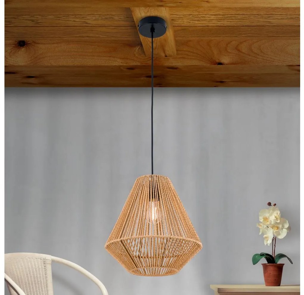 Orion HL 6-1812/1 - Csillár zsinóron JUNGLE 1xE27/40W/230V átm. 31 cm kender