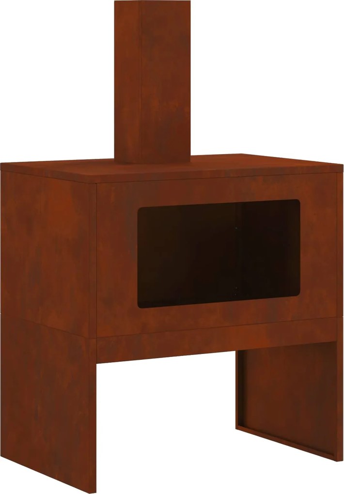 vidaXL Tűzrakó Barna 60 x 40 x 96 cm Időjárásálló acél