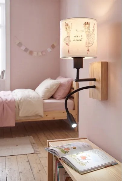 BRILAGI- LED Flex. lámpa BOBO WOOD 1xE27/25W/230V + LED/3W tölgy/fek./feh./rózs./csom.