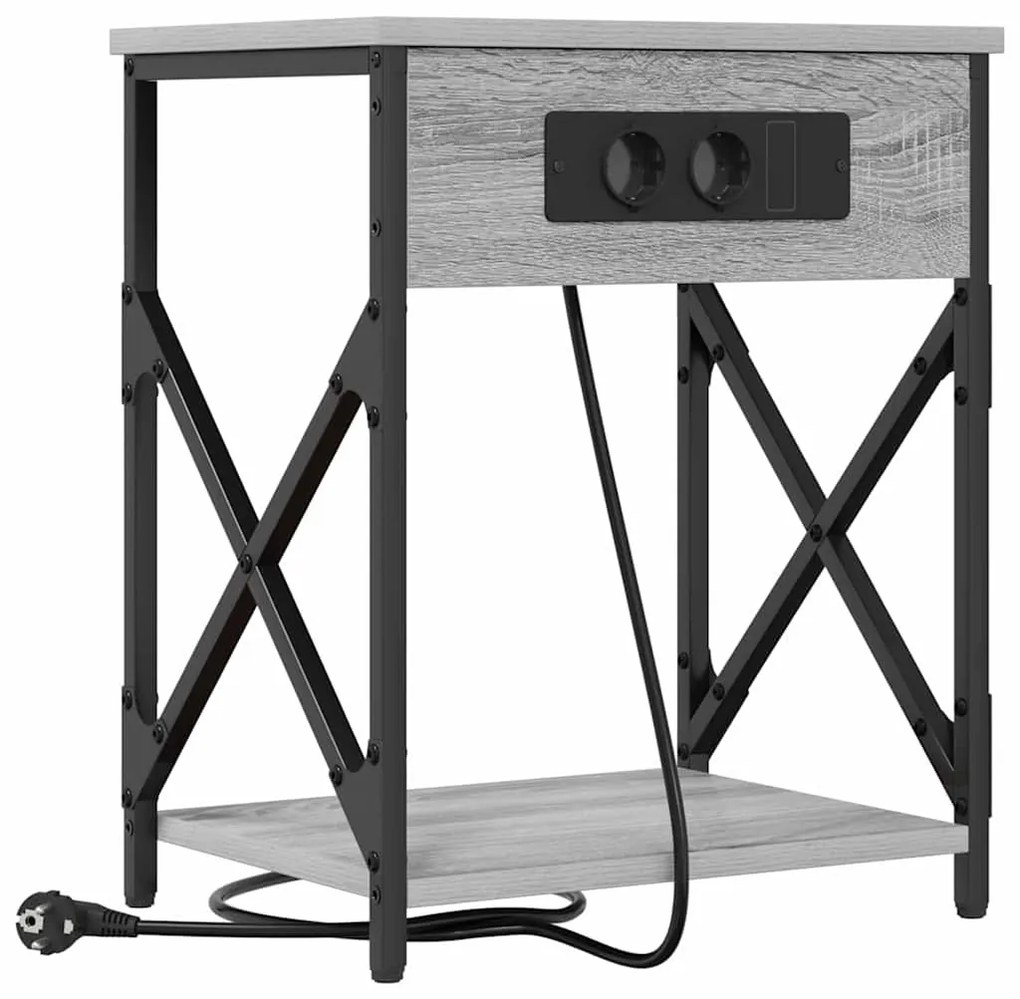 Éjjeliszekrény 2 pcs Szürke sonoma 41 x 31 x 51 cm Faanyag