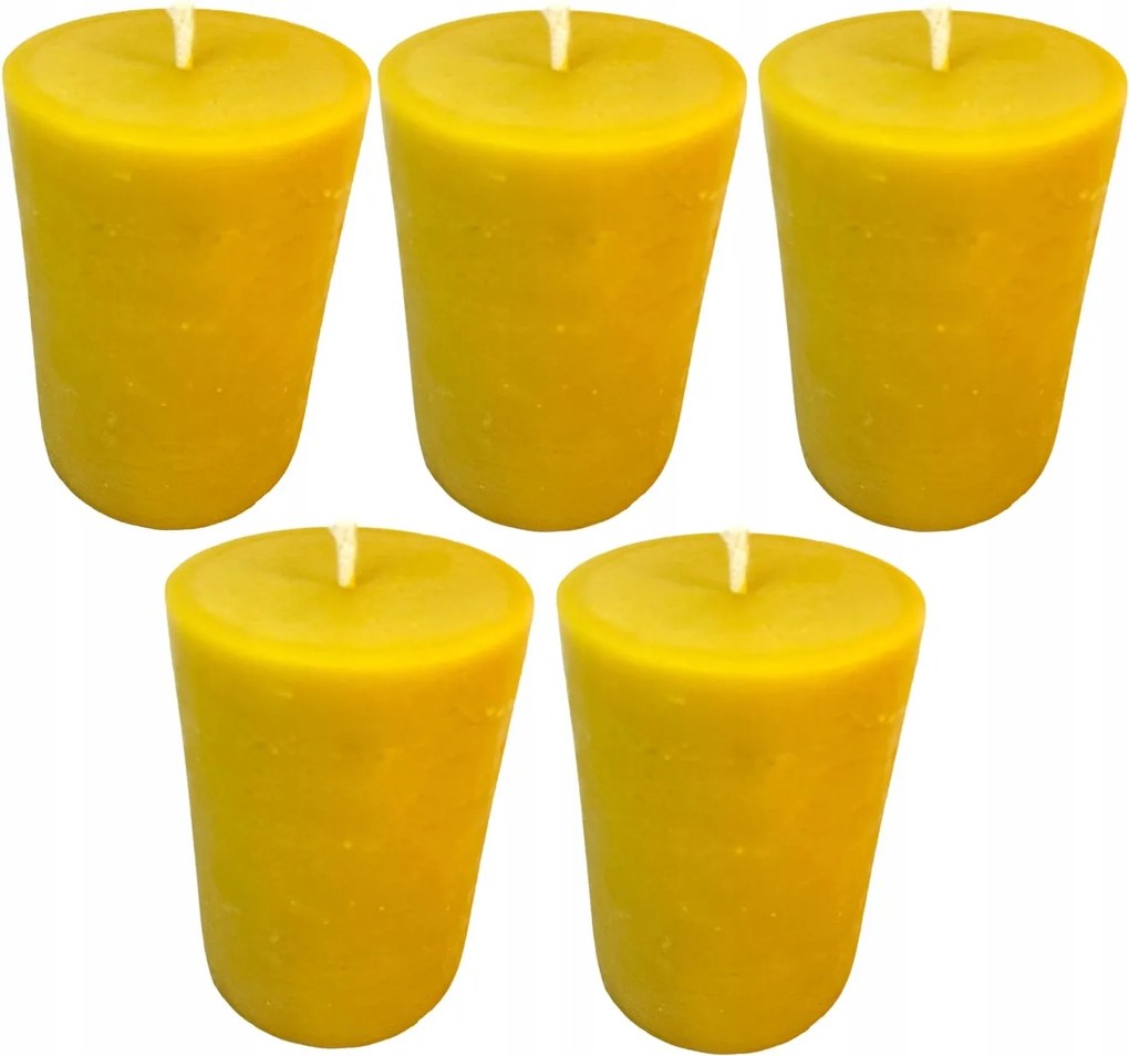 5X Dekorációs Gyertya öntött természetes méhviasz Henger 13cm/9 690g